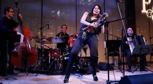  Cristina Pato, durante su actuaci&oacute;n en Nueva York como embajadora cultural del Xacobeo.