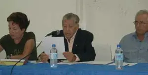  Carmen Consuelo &Aacute;lvarez de Renda, Juan Antonio Oti Loza y Jes&uacute;s Tac&oacute;n S&aacute;nchez, presidenta, vicepresidente y vocal de la AGS, respectivamente, en una imagen de archivo.