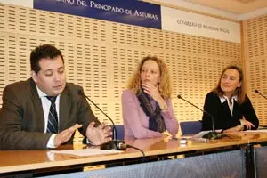  De izda. a dcha., Adolfo Rivas, Noemí Martín y Ana María Fernández García, durante la presentación.