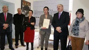 Pilar Rojo y Ramón Villares –en el centro–, con los integrantes de la Comisión Técnica.