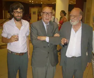 Santiago Alonso, Clorindo Testa y Luis Felipe Noé, en la inauguración.