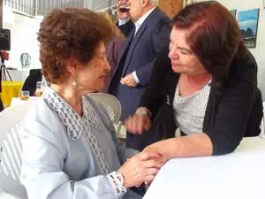Guillermina Hernández, durante su visita a los canarios de São Paulo.