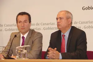 José Miguel Ruano y José Manuel Santana, durante la presentación de la web.