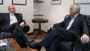 Manuel Luis Rodríguez y José Miguel Pérez García, durante la reunión que mantuvieron.