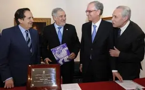 De izda. a dcha., Juan José Lucas, Cándido Conde-Pumpido, Carlos Lema y José Ramon Ónega.