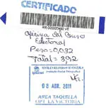  Certificado del sobre enviado por F&eacute;lix Barbero.