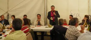  Manuel Vázquez, presidente do Centro Galego, no xantar coas autoridades. 