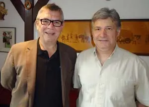 Antonio Fernández –dcha.– y Karl Heinz Fischer, director del festival ‘Bardentreffen’.