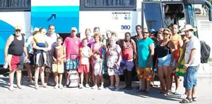 Los miembros de la Unión Barcalesa, durante la excursión a Varadero.