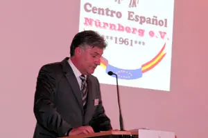 Antonio Fernández, durante su intervención en el acto del 50º aniversario del Centro Español de Nuremberg.
