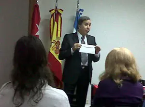 Francisco Puebla, durante la sesión informativa.