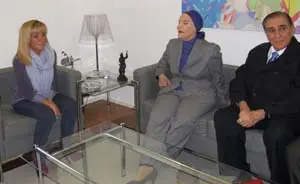Isabel Carrasco y Alicia Alonso, en un momento del encuentro.