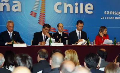Los Principes de Asturias, durante la inauguraci&oacute;n del III Foro Espa&ntilde;a-Chile.