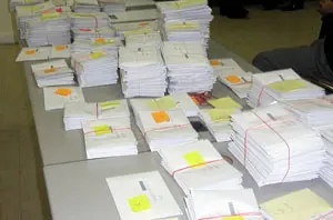 Sobres de votación de los residentes en el exterior.