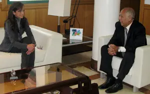 María de Diego y Sergio Rabanillo durante el encuentro.