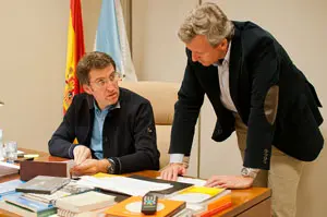  Feij&oacute;o y Rueda, siguiendo el escrutinio durante el 20-N.