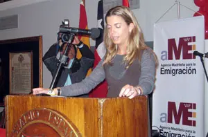 Victoria Cristóbal, durante su viaje a Chile de julio de 2008.