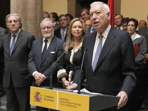  Garci&aacute;-Margallo, en su intervenci&oacute;n durante el relevo ministerial. 