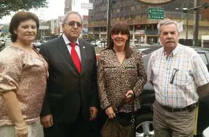 María Elena Pérez de Nuez, Juan de Dios Ramos Quintana, alcalde de Teror; Mariángelica Hernández, concejal del Municipio Los Salias; y José Luis Nuez Santana.