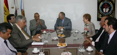 Ramón Villares, durante la reunión con directivos del colegio
