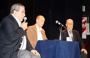 Xoán Xesús Sánchez Muiño, entre Carlos Vello y Antonio Núñez Neira.