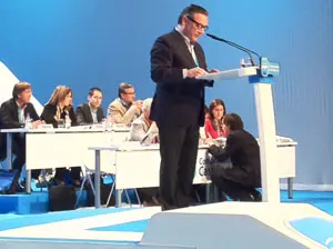 Alfredo Prada, en un momento de su intervención en el Congreso. 