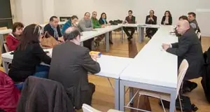 na Aula 2 do edificio do Arquivo e Biblioteca de Galicia, na Cidade da Cultura.  
reunión que vai manter o secretario xeral de Cultura con diversas editoriais de Galicia que participaron na Feira Internacional do Libro de Guadalaxara, así como coas dúas autoras que representaron a literatura galega.


foto xoán crespo
08/01/14