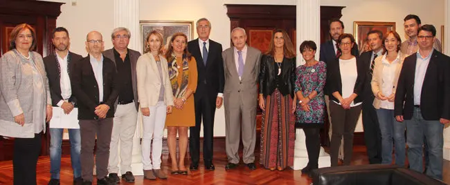 Los representantes de las ciudades con Ónega, Rivas y Blanco