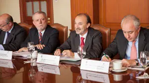 Quito, Ecuador. 4 de noviembre de 2015. Reunión de Consultas Políticas entre Ecuador y Epaña, presidida por el Secretario de Estado de Cooperación Internacional y para Iberoamérica de España, señor Jesús Gracia Aldáz y el Vice Canciller del Ecuador, Xavier Lasso Mendoza. Carlos Pozo / Cancillería de Ecuador