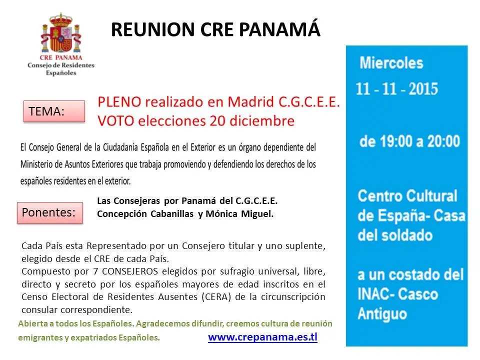 Cartel.Reunión. CRE.11.11.2015