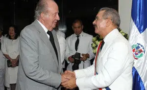 Rey Juan Carlos con Presidente R. Dominicana