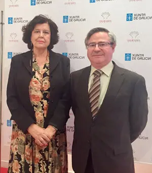 1. Carmen Pena y Ramón Jiménez, instantes antes de pronunciar la conferencia sobre Serafín Avendaño