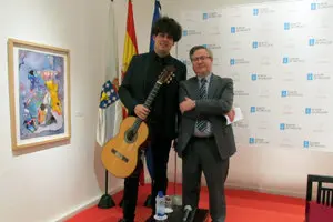 Diz y Jiménez, antes de comenzar el concierto