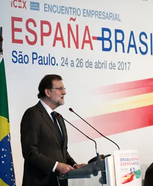 24/04/2017
Sao Paulo, Brasil
El Presidente del Gobierno Mariano Rajoy durante su viaje a la República Federativa del Brasil.
FotografÃas: Diego Crespo / Presidencia del Gobierno