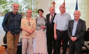 Pedro Piedra, Jesús Espino, Mar Llinares, el delegado de la Xunta y director de la Casa de Galicia, José Ramón Ónega, José Carlos Bermejo y José Manuel Rey Nóvoa.JPG
