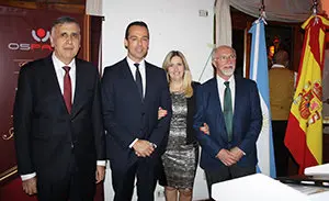 Ospaña.José Luis Seoane y Claudia Trillo posan junto a los Consejeros David Carriedo y José Mira