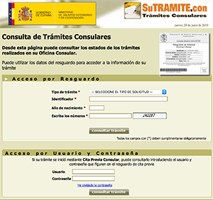 Web del Consulado de La Habana