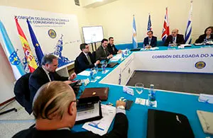 O secretario xeral da Emigración, Antonio Rodríguez Miranda, preside a reunión da Comisión Delegada do XI Consello de Comunidades Galegas.