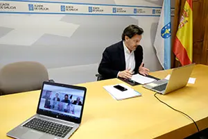 videoconferencia que o secretario xeral da Emigración, na SXE coa colectividade galega da Arxentina por mor do coronavirus
foto xoán crespo
22/04/2020