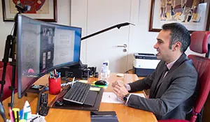 O director do Instituto Galego de Promoción Económica (Igape), Fernando Guldrís, inaugura por videoconferencia a Xornada para o fomento da internacionalización dixital das empresas, organizada ao abeiro do programa Galicia Exporta Dixital.