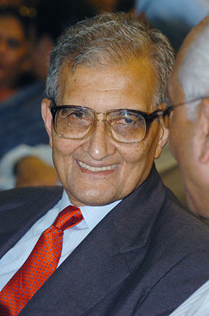 A portrait of the Nobel Laureate and well known Economist Dr. Amartya Sen taken during the release of his book 'The Argumentative Indian - Writings on Indian History, Culture and Identity', in New Delhi on August 1, 2005.
