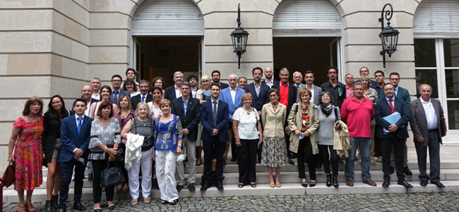 Los consejeros al termino de la reunión en la Embajada de españa en Argentina