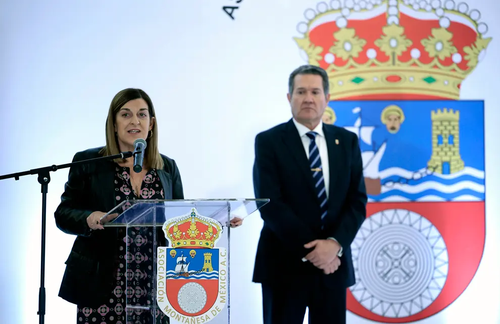 MEX00. CIUDAD DE MÉXICO (MÉXICO), 16/01/2025.-  La presidenta del Gobierno de Cantabria, María José Sáenz de Buruaga,  asiste a la Asociación Montañesa de México, en Ciudad de México, para ofrecer un mensaje de despedida hoy, jueves 16 de enero de 2025. EFE/José Méndez