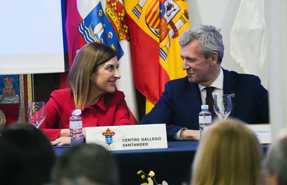 O presidente do Executivo autonómico, Alfonso Rueda, visita o Centro Gallego de Santander con motivo da súa distinción como socio de honra Centro Gallego de Santander (Santander), 03/04/25.