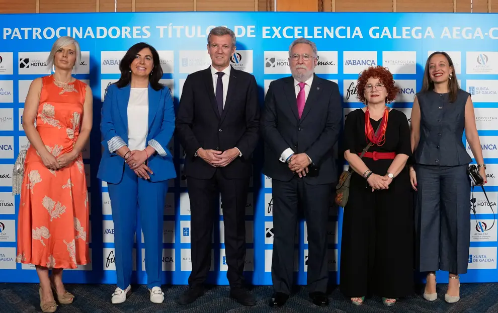 O titular do Goberno galego, Alfonso Rueda, participa na cea de gala e na entrega dos Títulos de Excelencia Galega 2025 organizada por AEGA-CAT.  Eurostars Grand Marina (Barcelona), 11/07/25.