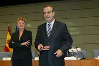  Consuelo Rumí y Celestino Corbacho, durante la presentación de los Presupuestos.