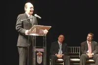  El 40º presidente de la HGV, Antonio Piñón Martín, durante su discurso.