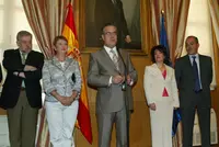  Corbacho con Pin y Torres, a la dcha., y Granado y Rumí, a la izda. 