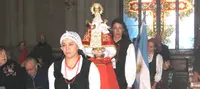 Un momento de la procesión de la Santina. 