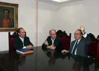  Santiago Camba, durante su reunión con la directiva de la HGV.